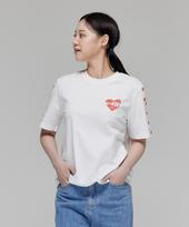 Pipilapin Fifi Heart Graphic Short Sleeve T-Shirt/Fm8Wts13F White Free