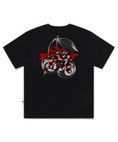 Escape From Black Cherry Bomb Print Oversized Short Sleeve T-Shirt Black L