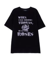 Astral Projection Rose Supima Cotton Round Neck Short Sleeve T-Shirt_Black L