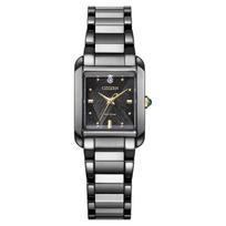 CITIZEN L Light in Black Eco-Drive Laikrodis - Riboto Leidimo Serija, Kvadratinis Korpusas, Juodas ir Auksinis, Deimantų Akcentas auksas