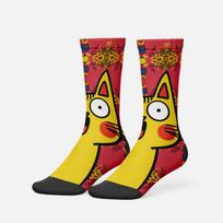 360 Digital Printing Spandex Blank Customized Socks ODM Service Low Minimum Order Quantity Quick Sample Delivery 36-46 oranžinė