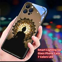 Buddha LED Light Up Glowing Tempered Glass Case for iPhone Samsung 【Style B】For Samsung Galaxy S25