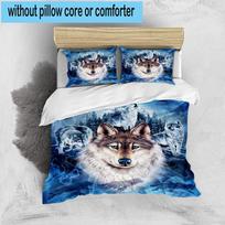 Wolf Pack Wilderness 3pcs Bedding,Including 1pc Duvet Cover And 2pcs Pillowcases Perfect for Christmas,Ideal for Bedroom, Dormitory 135cm*200cm