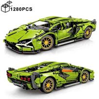 1280PCS Techninė 1:14 Super Sportinio Automobilio Konstruktorių MOC Miesto Greičio Transporto Priemonės Surinkimo Kaladėlės Žaislai Vaikams Berniukams BE DĖŽUTĖS