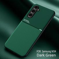 For Samsung Galaxy M34 5G Case Leather Car Holder Magnetic Phone Cases For Samsung M34 M 34 5G SM-M346B Shockproof Back Cover For Galaxy M34 žalia