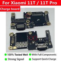 Aukščiausios kokybės įkrovimo plokštė Xiaomi Mi 11T / 11T Pro USB prievado lankstus kabelis jungtis su SIM kortelės dėklo lizdu mikrofonas MIC 11TPro For Xiaomi 11T