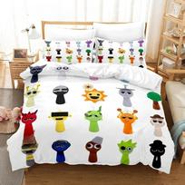 Sprunki Bedding Set Single Twin Full Queen King Size Bed Set Adult Boys Bedroom Duvet cover SetsSprunki Anime EU single(135x200cm)