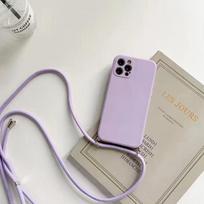 For Xiaomi Poco F7 Pro Cases Lanyard Crossbody Necklace With Strap Case For For Xiaomi Poco F7 Ultra Silicone Phone Cover Funda Xiaomi Poco F7 Pro&Case & Strap violetinė