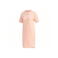 Adidas Neo T Dress With Logo Print Casual Breathable Round Neck Short Sleeve Dress Women Dresses Pink FH9316 M