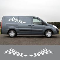 2PCS Car Door Side Stickers For Fiat Scudo Tuning Accessories Camper Van Sport Letter Graphics Racing Style Vinyl Decor Glossy Black gray