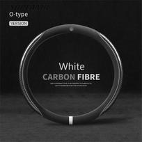 Car Carbon Fiber Suede Steering Wheel Cover Volkswagen Arteon GTI Golf Tiguan Touareg Touran Magotan Passat ID3 ID4 ID6 Scirocco O tyle White