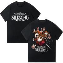 Hollow Knight Silksong Graphic T Shirt Men's Clothing Casual Short Sleeve Top Fashion Cartoon Hot Game Unisex T-shirt Cotton Tee XS gray