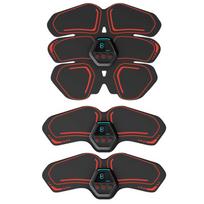 Ems Abdomen  Trainer With Digital Screen Waist Fitness Abdominal Muscle Stickers Fitness Device Smart Charging 20 red three-piece suit #1