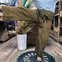 Thai Fisherman Yoga Pants Mandala Mantra Orange