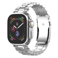 Luxury Titanium Band for Apple Watch Ultra 2 49mm Real Titanium Wristband for Series 10 9 8 7 6 5 4 SE 46mm 45mm 44mm Bracelet 49mm 46mm 45mm 44mm sidabras