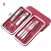 1 Set Professional Manicure Cutters Compact Stainless Steel Comfortable Case Manicure Kit Pedicure Supplies E