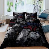 3D printed Mobile Suit Gundam bedding set, printed single duvet cover and pillowcase three-piece set, available in children's 135X200cm