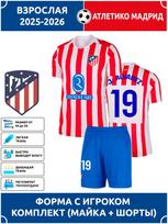 Atletico Madrid Alvarez Adult Football Jersey #19 Champions League edition Football Jerseys Training Suit Set XL