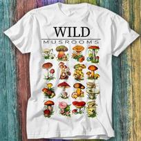 Mushroom Champignons Mycology Antique Botanical Herbology T Shirt Top Tee 275 Unisex T-Shirt XXXXL