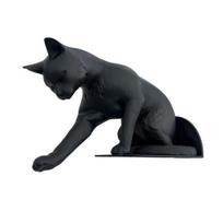Cat Bookend Stand Matte Black Cat Paw Design Bookend Stable Non-Slip A