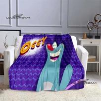 Oggy et les cafards Cute Blanket Classic Cartoon Throw Blanket Birthday Christmas Gift Bedroom Sofa Travel Camping Warm Blanket 80x120cm(31x47inch)