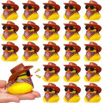 Set 12/24/36 Cowboy Rubber Duck Bulk Mini Yellow Duckies Party Tiny Ducks Toy Bandanas For Summer Shower Party Favor