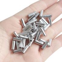 50Pcs Solid Fishing Line Tube Rust Crimping Barrel Aluminium Anti Single Double Loop Sleeve