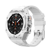 Luxury Modification Kit for Samsung Galaxy Watch Ultra 47mm Stainless Steel Case Silicone Strap for Ultra 47mm DIY Accessorie for Watch Ultra 47mm