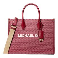 MICHAEL KORS Mirella Metal Signature Logo Tote Bag Tote Bag Shopping Bag Coated Canvas Shoulder Bag Medium Women's Cherry auksas