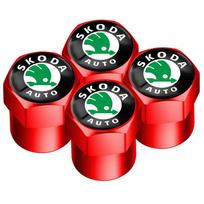 New Sporty Aluminum Car Wheel Tire Valve Caps Tyre Rim Stem Covers Airdust Waterproof For Skoda Universal Vehicle Accessories