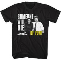 Parks and Recreation April & Andy Someone Will Die OF FUN Men's T Shirt M
