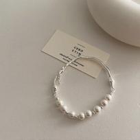 Baroque Irregular Liquid Metal Girl Gift Copper Korean Style Jewelry Women Bracelet Pearls Bracelet sidabras
