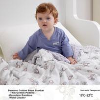 DOMIAMIA Gauze Bean Bag Blanket, Baby Quilt for Spring And Summer, Comforting Blanket, Children's Quilt, Fleece Blanket, Quilted, 110×140