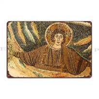 th Century Jesus Christ Mosaic Metal Plaque Sign Customized Garage Club Club Wall Plaque Tin Sign Poster 20x30cm（7.8x11.8inch）