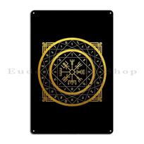 Vegvisir Norse Symbol Metal Plaque Plates Club Printing Wall Cave Wall Decor Tin Sign Poster 20x30cm（7.8x11.8inch）