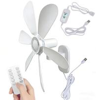 XIAOTREE Wall Mount Fan with Remote and Timer Small 5V USB Fan with Powerful 4 Speeds Quiet Corner Fans for Bedroom Kitchens