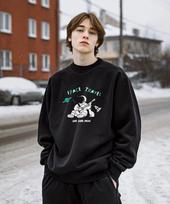 One Hundred Percent Ohp X Moai Astronaut Fleece Sweatshirt Black/Xl