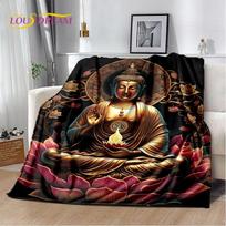 HD Buddha Buddhism Faith Meditating Religio Sakyamuni Bodhisattva Pray Blanket Soft Throw Blanket for Home Bedroom Beds Sofa Kid Size: 75*100cm, Weight: 230 GSM