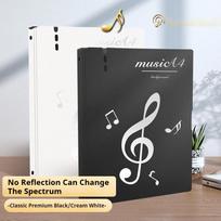 Detachable Transparent Music Score File Folder Non-Reflective Leather Loose-leaf Piano Sheet Music Insert Document Book Box Type Premium black music score clip case