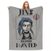 Jinx Arcane Soft Warm Blanket Travel Plush Bedding Throws Pattern Outdoor Flannel Bedspread Sofa Bed Cover Size: 75*100cm, Weight: 230 GSM