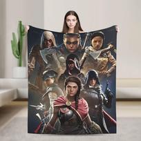 Anime A-Assassins Game C-Creeds Blankets Warm Soft Plush Bedding Throws For Couch Chair Travel Flannel Bedspread Bed Cover Size: 75*100cm, Weight: 230 GSM