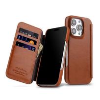 Melkco Genuine Cowhide Leather Phone Case for iPhone 16 Pro Max 16 Pro Magnetic Charging Premium Oil Wax Vertical Flip Cover iPhone 16 Pro Max kava