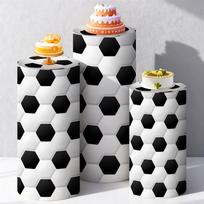 Football Cylinder Covers Backdrop Soccer Boys Birthday Baby Shower Party Decor Cake Stand Plinths Backdrop Pedestal Background E-50x27cm cover