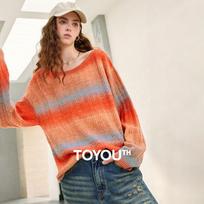 Chuyu Women's Sunset Gradient Knit Top L saulėlydžio oranžinė spalva