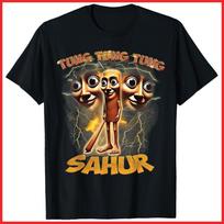 Tung Tung Tung Sahur Funny Meme Italian Black Cotton T-Shirt S-5XL XXXL