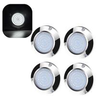 4PCS Underwater Marine Light Subnautica Boat Lighting Sailing Boat Speedboat 90LED 12v 24v 60W Stainless Steel Transom Light White-4PCS