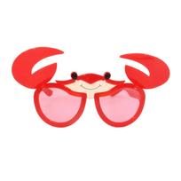 Adjustable Crab-Shaped Novelty Sunglasses for Party Photo Booth Props One Size raudona