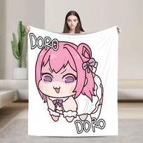 Cute Fanart N-Nikke DORO Flannel Blanket Winter Soft Warm Throw Blanket for Child Bedroom Fashion Bedspread Sofa Bed Cover Size: 75*100cm, Weight: 230 GSM