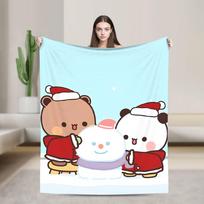 Warm BlanketChild Camping Bubu Dudu Christmas Throw Blanket Flannel Bedspread For Couch Bed Fashion Sofa Bed Cover Size: 75*100cm, Weight: 230 GSM