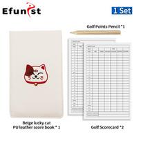 Cute Cartoon Golf Score Book Collocation Golf Scorecard with Scoring Pen Durable Waterproof PU Leather Golf Scorecard Book
